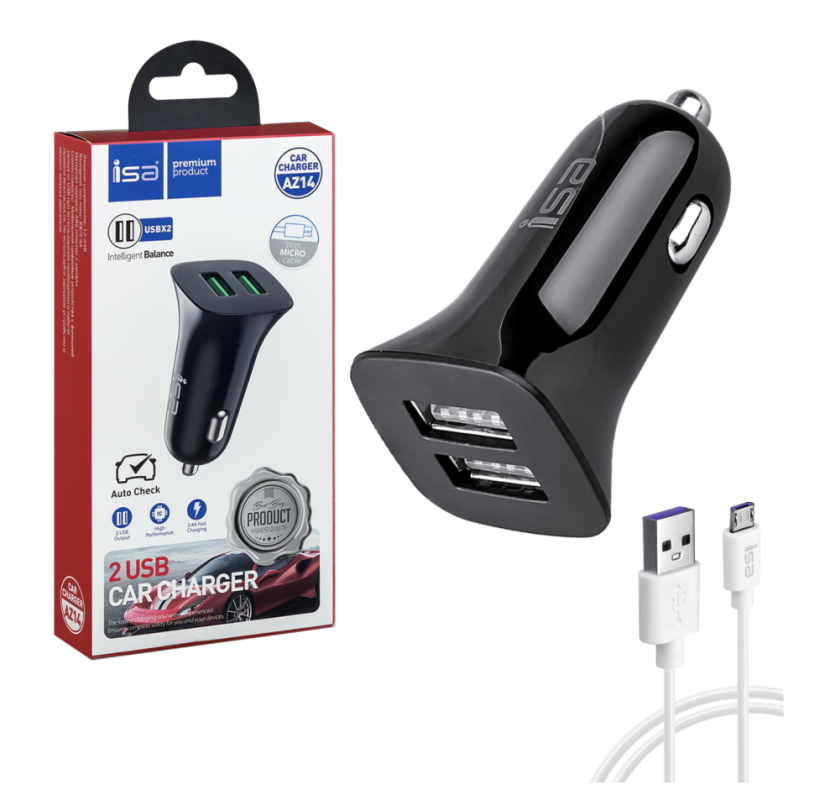 АЗУ Micro USB на 2 USB 2.4A