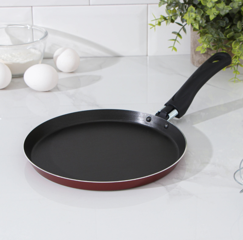 Сковорода блинная Доляна Promo, d=22 см, пластиковая ручка, антипригарное покрытие, цвет бордовый Сковорода блинная Доляна Promo, d=22 см, пластиковая ручка, антипригарное покрытие, цвет бордовый