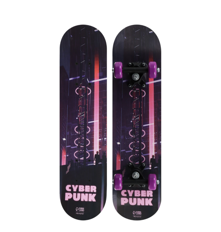 Скейтборд подростковый ONLITOP &laquo;Киберпанк&raquo;, 62x16 см, колёса PVC 50 мм, пластиковая рама