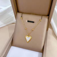 Женская цепочка с подвеской в виде сердца, из нержавеющей стали