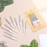 Свечи в торт "Спираль", 10 шт, средние, 5 см, металлик Свечи в торт "Спираль", 10 шт, средние, 5 см, металлик