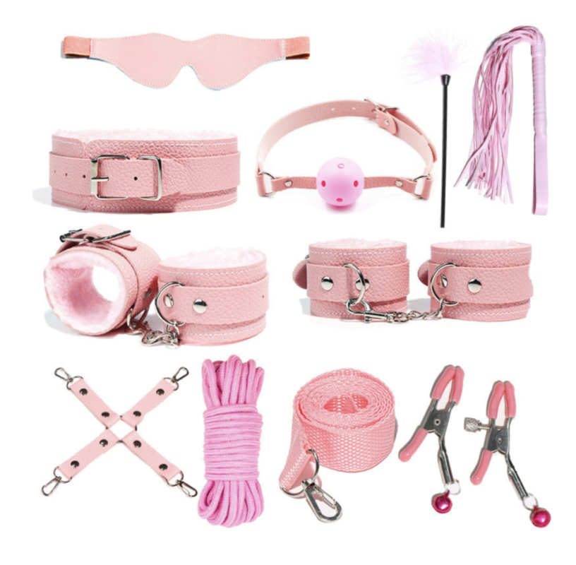 Эротический БДСМ набор Оки-Чпоки, розовый, 11 предметов