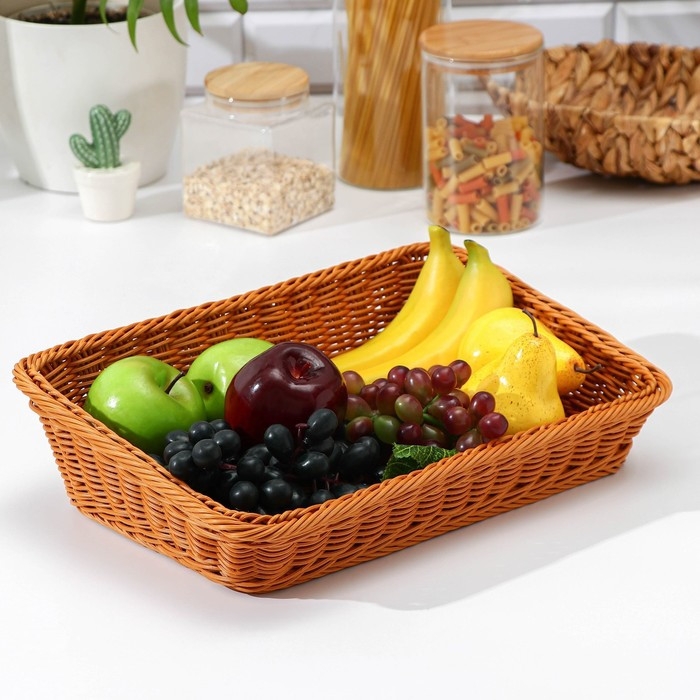 Корзина для продуктов Доляна, 39x26x10 см, цвет коричневый