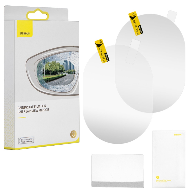 Пленка непромокаемая для зеркала заднего вида BASEUS Rainproof 135*95mm, прозрачный, 2шт