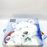 Салфетки бумажные Art Bouquet "Белые Медведи" 20л