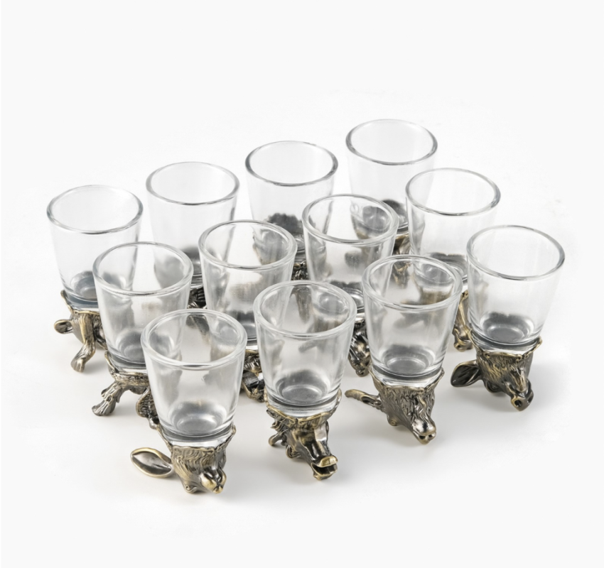 Подарочный набор рюмок-перевёртышей Подарочный набор рюмок-перевёртышей "Лучшему мужчине" на 12 персон, рюмка 30 мл