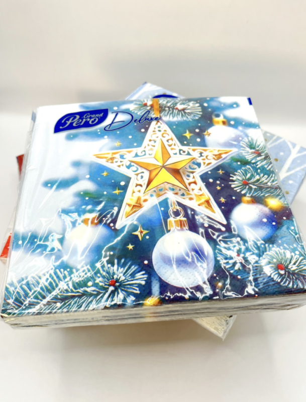 Салфетки бумажные Grand Pero Deluxe "Кремлевская звезда" 20л