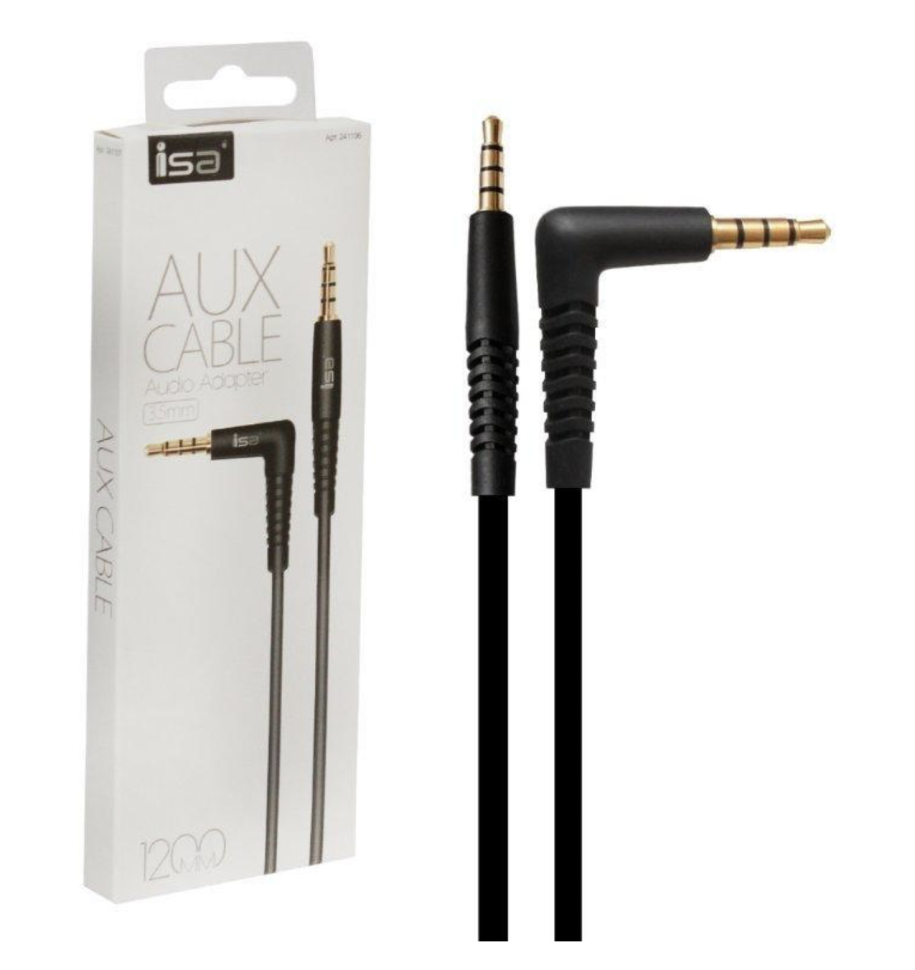 Кабель AUX 1,2M 3,5 на 3,5 Г-образный штекер