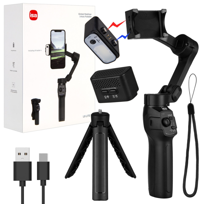 Стабилизатор для смартфона L9 Lite трехосевой ISA черный Стабилизатор для смартфона L9 Lite трехосевой ISA черный