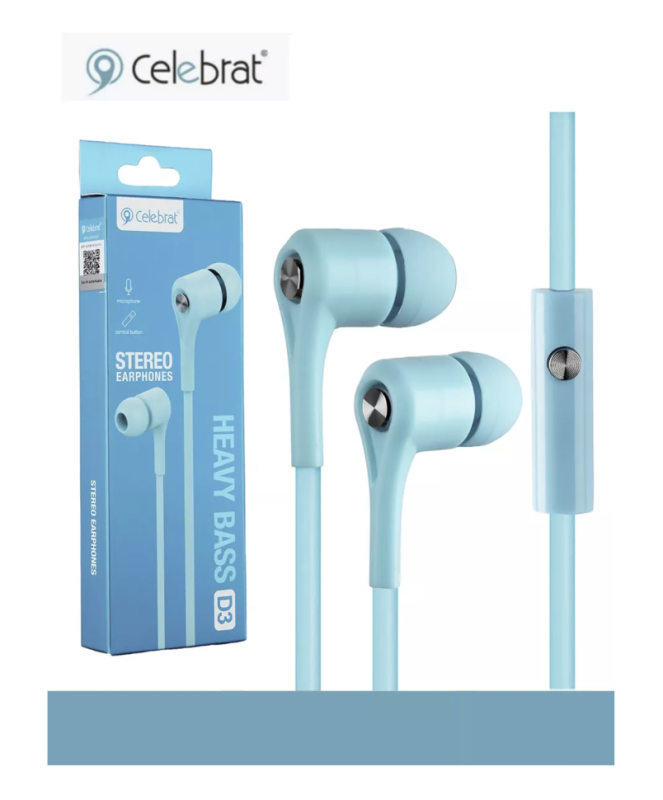 Наушники Celebrat D3 голубые Наушники Celebrat D3 голубые