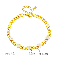 Женский браслет DIEYURO из нержавеющей стали 316L с подвеской в виде сердца