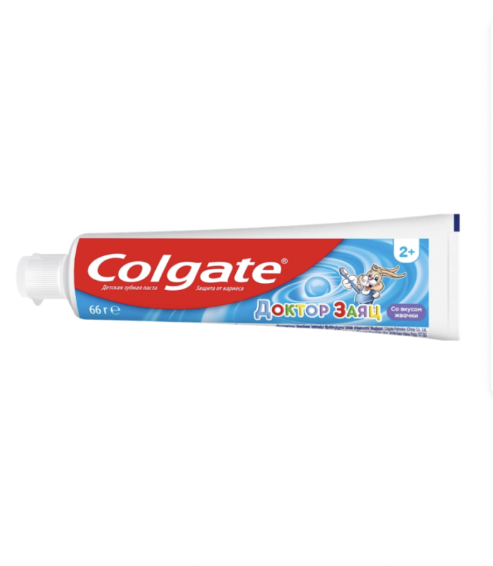Зубная паста детская COLGATE Доктор Заяц со вкусом жвачки, защита от кариеса с фторидом, с 2 лет, 50мл Зубная паста детская COLGATE Доктор Заяц со вкусом жвачки, защита от кариеса с фторидом, с 2 лет, 50мл