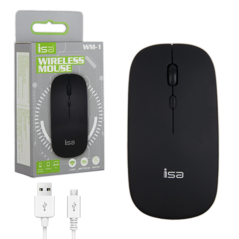 Беспроводная оптическая мышь WM-1 ISA черный Беспроводная оптическая мышь WM-1 ISA черный