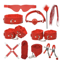 Эротический БДСМ набор Оки-Чпоки, красный, 11 предметов