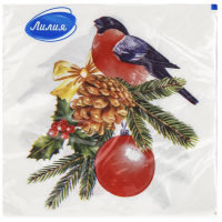 Салфетки бумажные Лилия "Снегирь" 20л