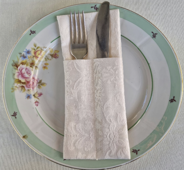 Конверты (куверты) для столовых приборов,  Жаккард молочный, 4 шт.