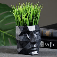 Кашпо - органайзер "Геометрическая голова" черное, 7,5х8,5х7см Кашпо - органайзер "Геометрическая голова" черное, 7,5х8,5х7см