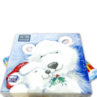 Салфетки бумажные Art Bouquet "Белые Медведи" 20л