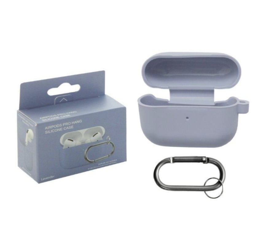 Чехол APods Pro Hang Silicon Сase с карабином Lavender