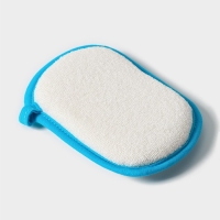 Мочалка для купания Доляна &laquo;Заяц&raquo;, 12x8 см, цвет синий