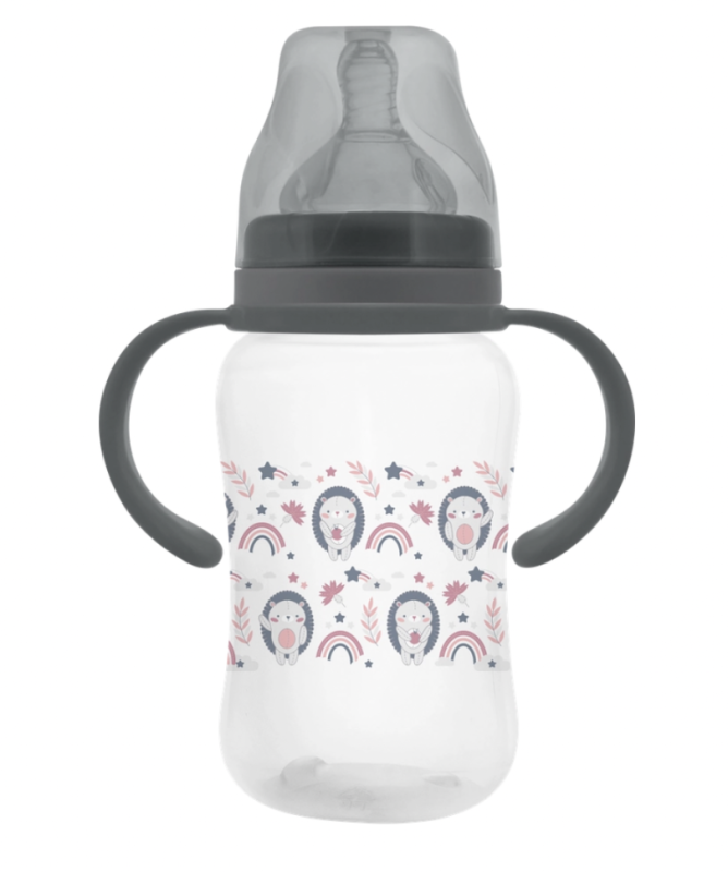 Бутылочка для кормления МАМИНА РАДОСТЬ 270мл широкое горло с соской и ручками