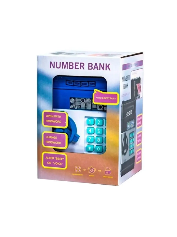 Сейф-копилка для ребенка синяя